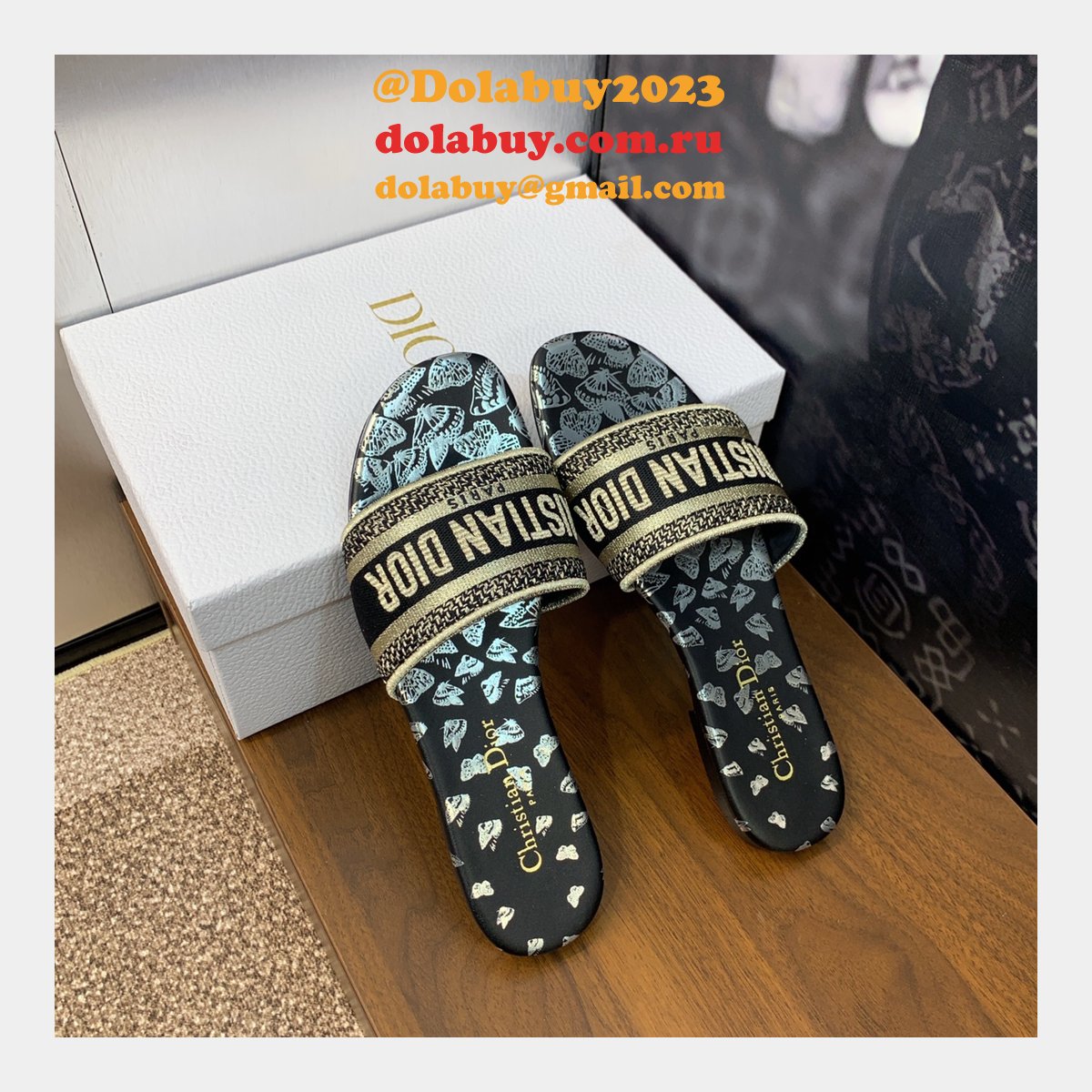 High Quality Dior Dway Heeled Slides Replica Shoes