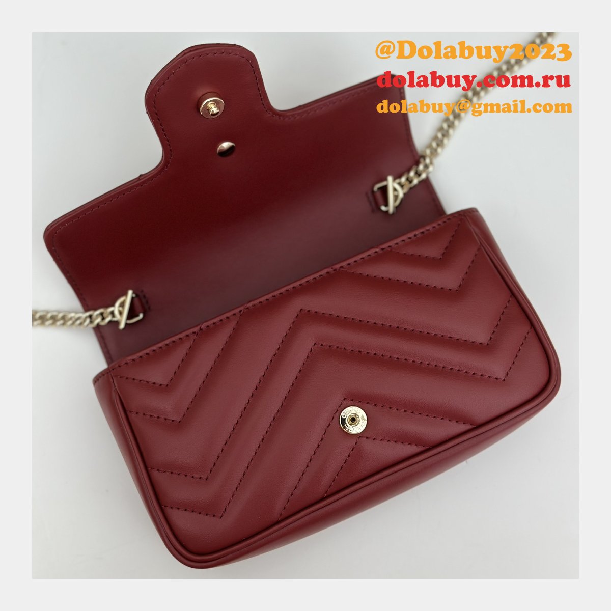 Gucci Replica Rosso Ancora GG Marmont Red Matelassé Chevron 476433/446744/443497 Bag