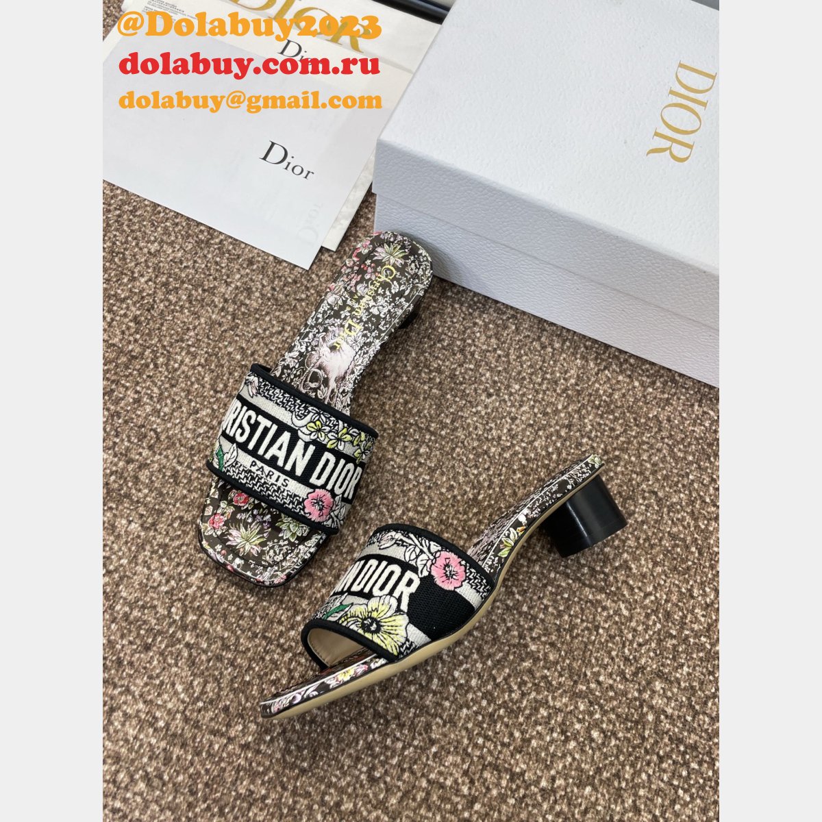 Top Quality DIOR Dway Slide Women Shoes