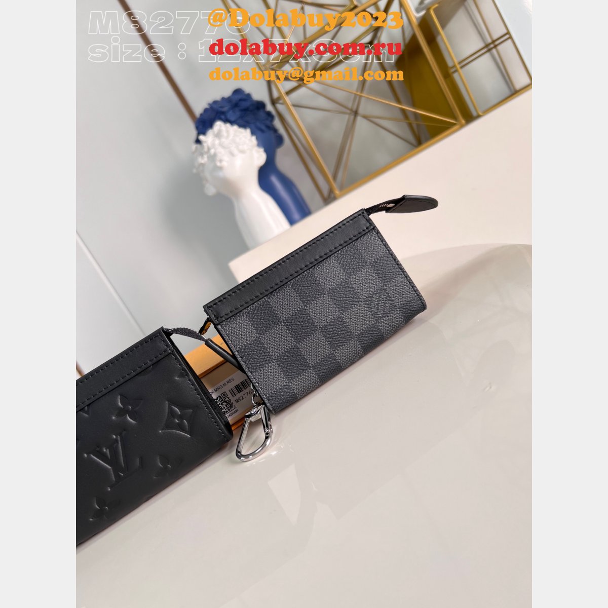 Key Pouch Voyage Monogram Eclipse M82776 Louis Vuitton Replica Bag