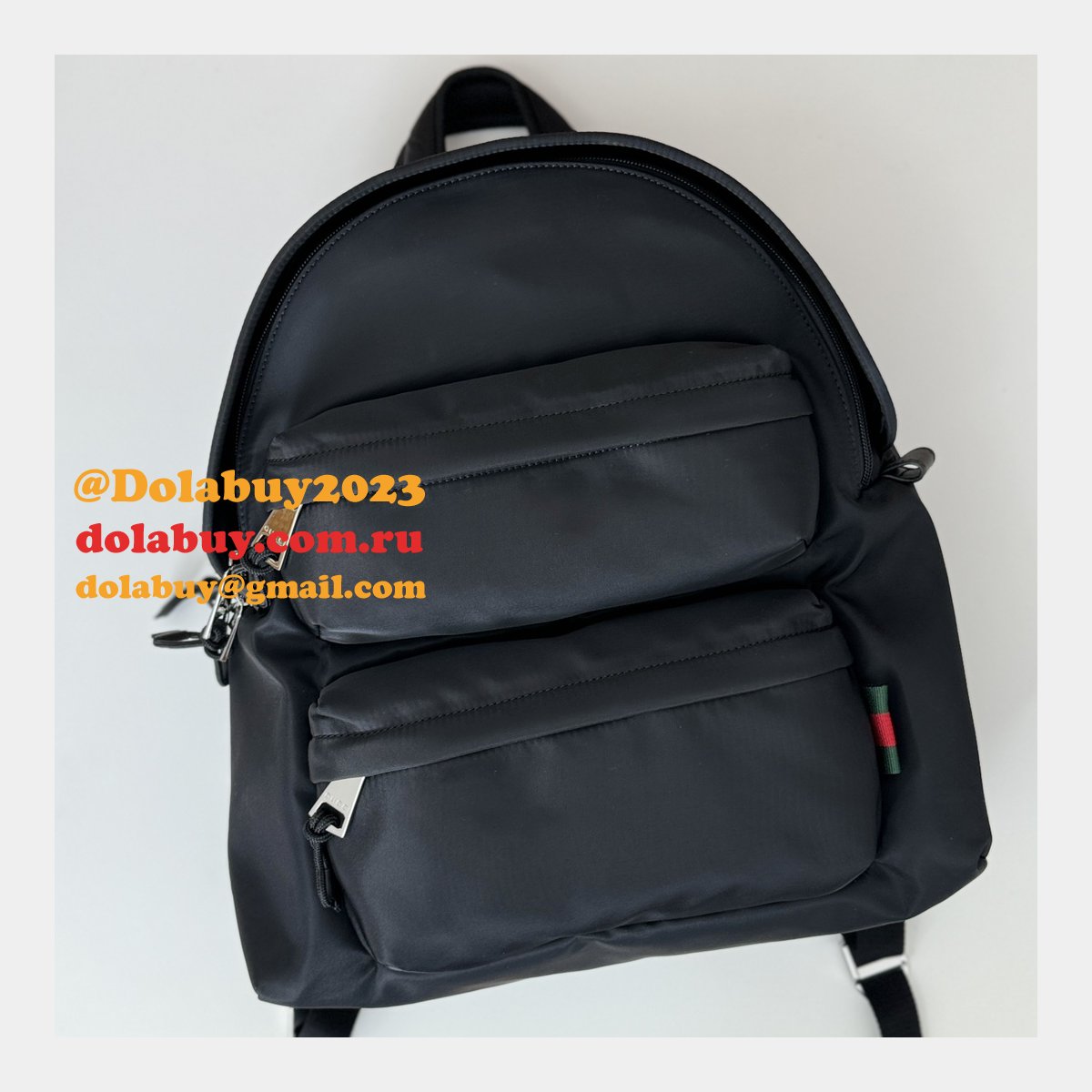 Medium Gucci Backpack Mens with GG Logo 800265 Black Replica Bags