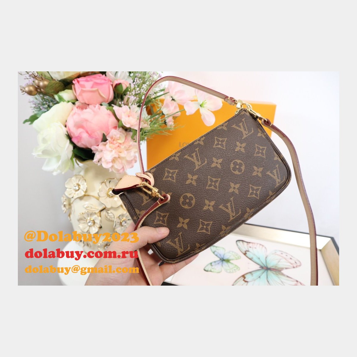 Cheap Louis Vuitton Pochette Accessoires Monogram in Marron M40712