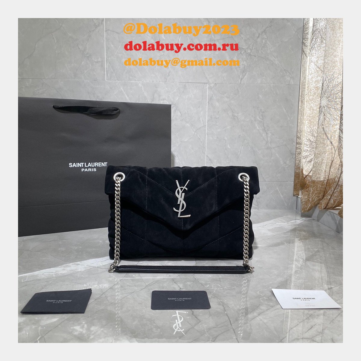 YSL Cheap Loulou Puffer Shoulder Bag 29CM