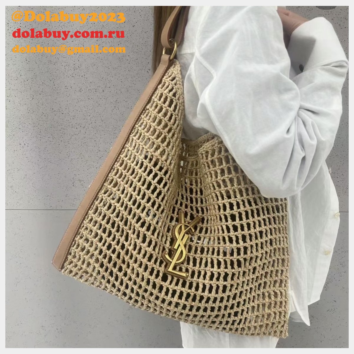 Replica Saint laurent Oxalis Shoulder Raffia Macramé 781289 Bag