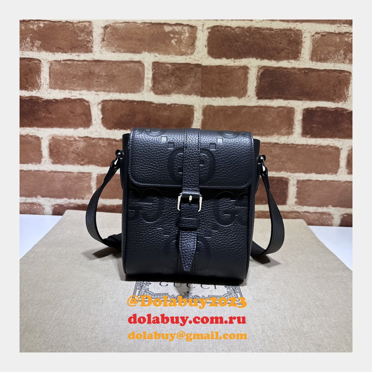 Jumbo GG 1:1 Mirror Messenger 760235 Gucci Replica Bag