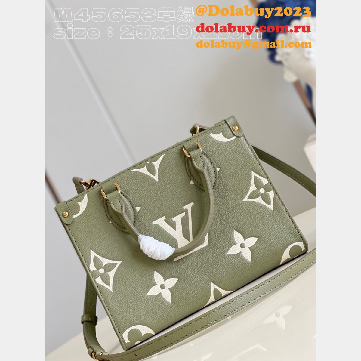 Onthego Louis Vuitton M46647 Fake Bag Empreinte Leather