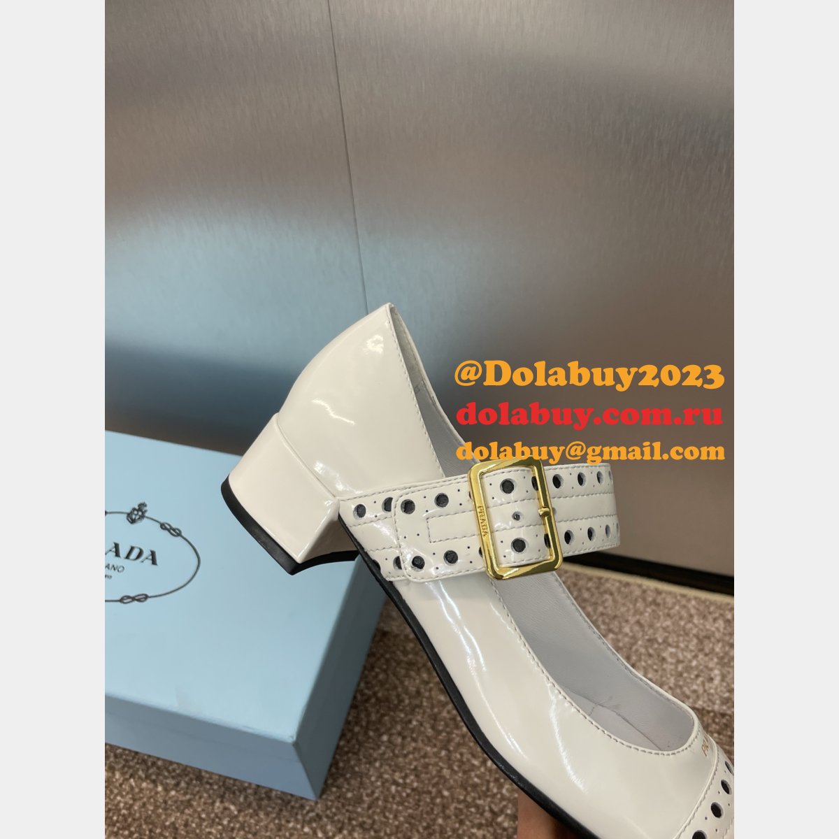 Prada 1:1 Mirror Patent Leather Mary Jane Pumps