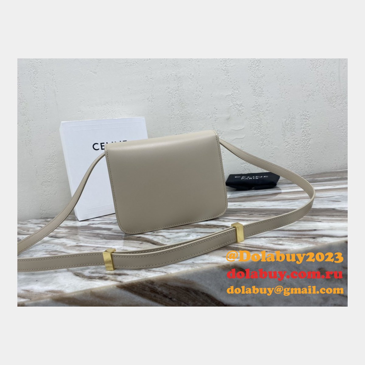 Celine Top Quality Teen Classic Box Apricot Bag