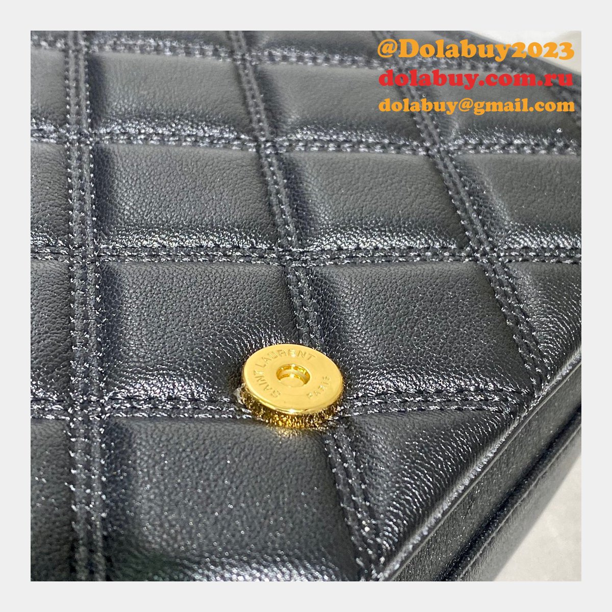 Replicas Saint Laurent Becky Large chain bag in quilted lambskin