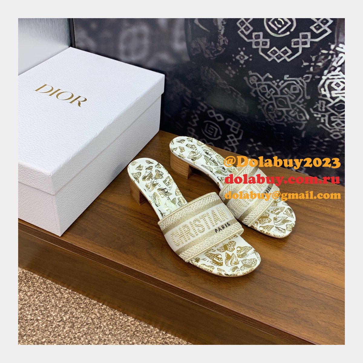 High Quality Dior Dway Heeled Slides Replica Shoes