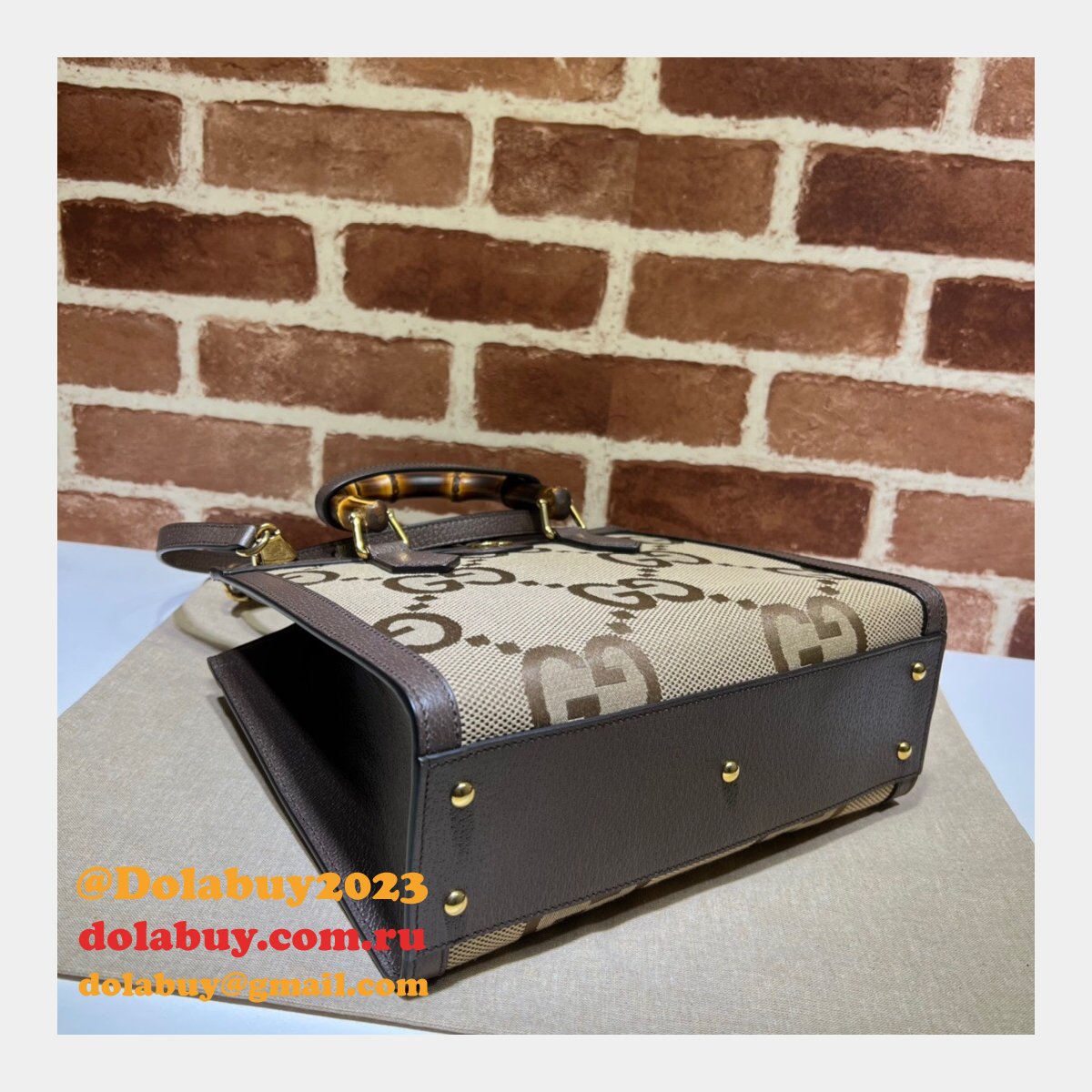 Gucci Replica Usa 660195 GG Canvas Diana Tote Bag