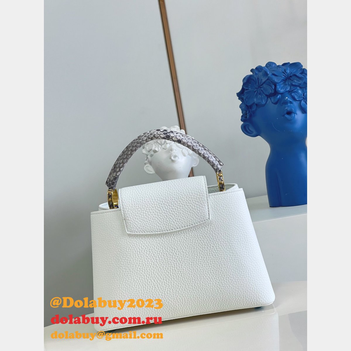 Louis Vuitton AAA Replica Designer Capucines Mini White M97980/M55921 Bag