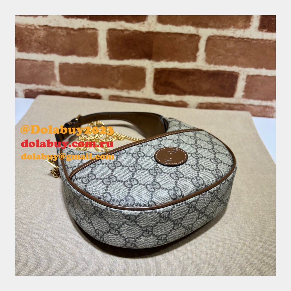 Gucci Replica Designer Interlocking G Half-moon-shaped 726843 Bag