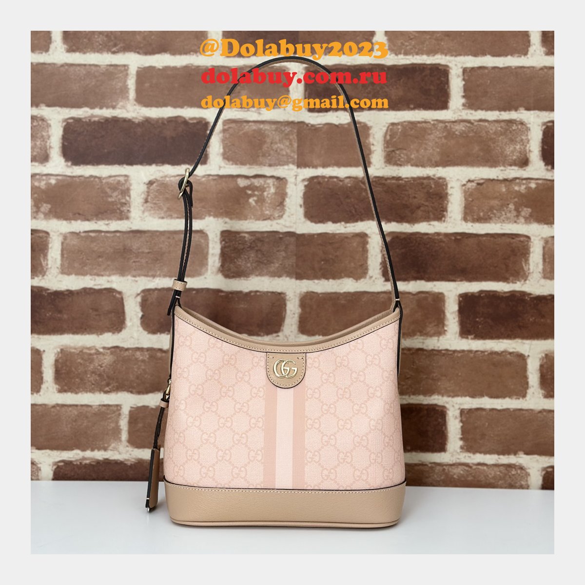 Ophidia Gucci Knockoff Half Moon 781402 GG Small Shoulder Bag