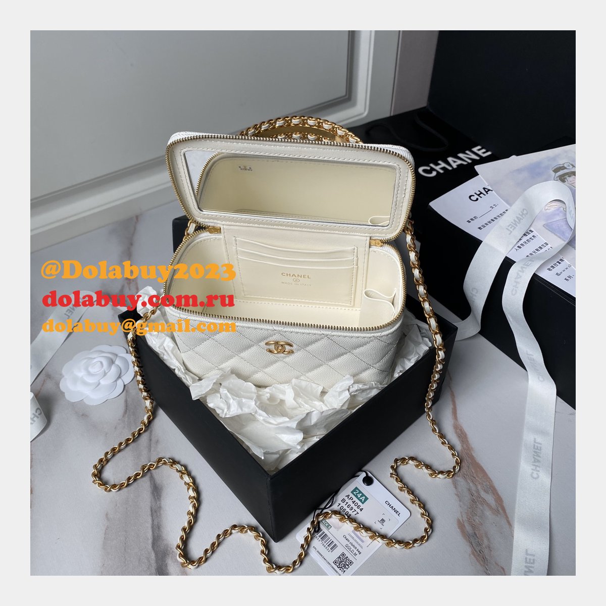 Wholesale AP4064 Gold Buckle Shoulder Vanity Copy Bag