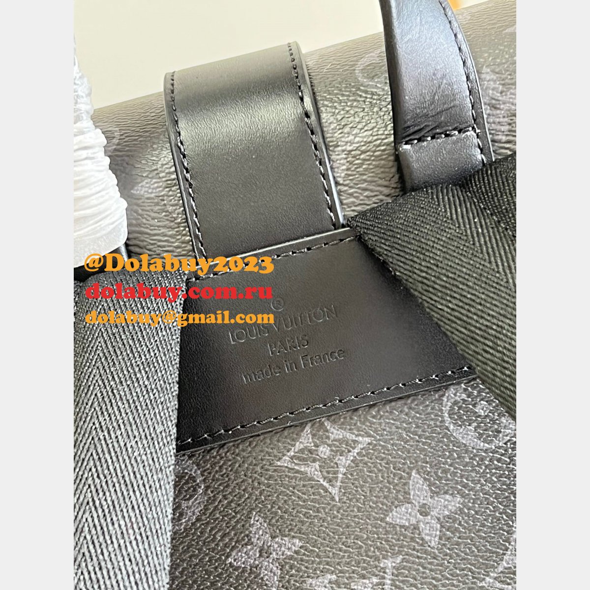 Wholesale Louis Vuitton 1:1 Replica m45913 Saumur Backpack Monogram Eclipse Canvas