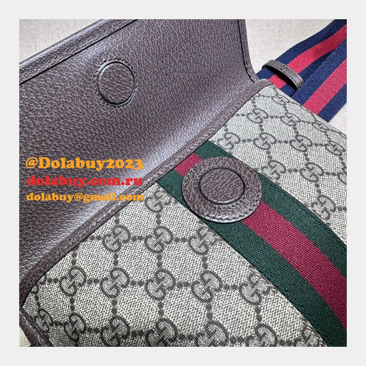 Ophidia GG Perfect Gucci 752597 Belt Ebony Supreme Replica Bag