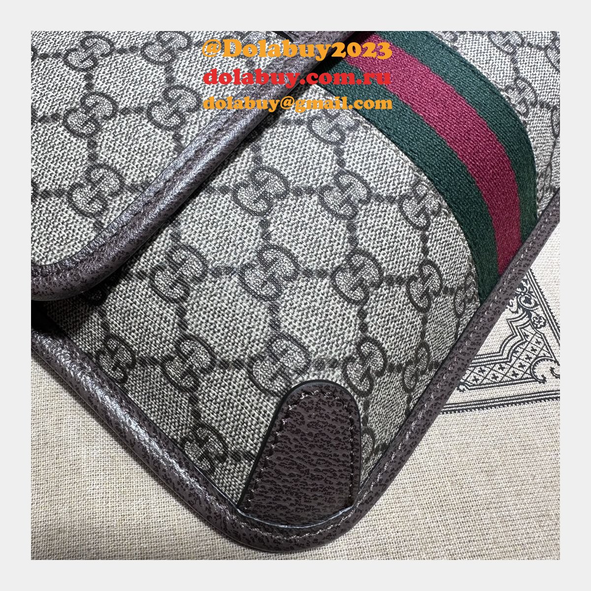 Ophidia GG Perfect Gucci 752597 Belt Ebony Supreme Replica Bag