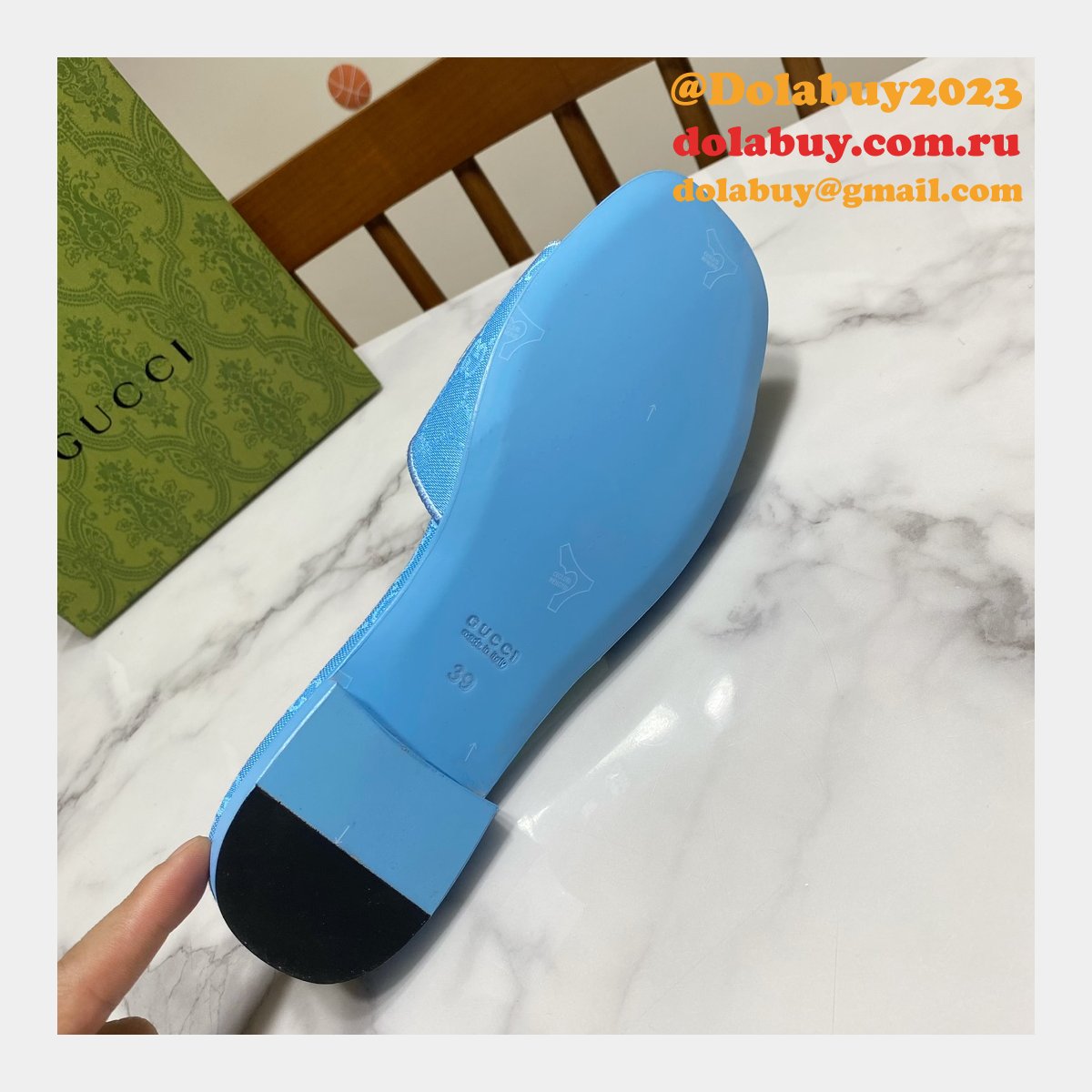 Top Quality GUCCI INTERLOCKING G CUT-OUT SANDAL FLAT