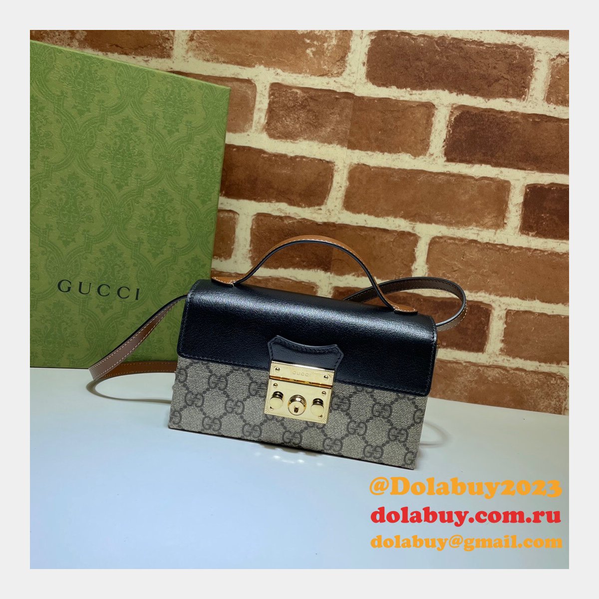 Gucci Replica 7 Star 652683 Padlock mini bag GG Supreme Cheap