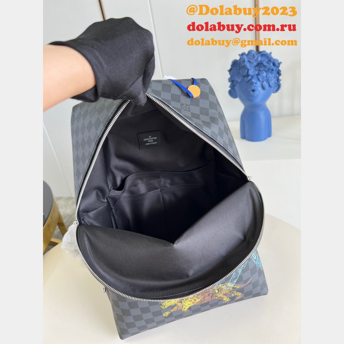 Louis Vuitton Designer M45275 Discovery Backpack Damier Graphite Replica Bags