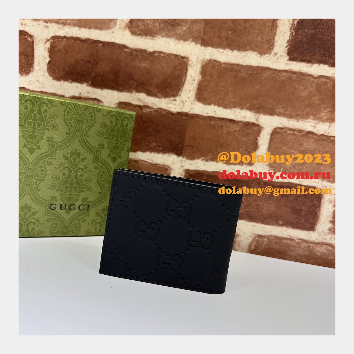 Fake GG Rubber-effect Bi-fold Wallet 771309 & 771311 Designer