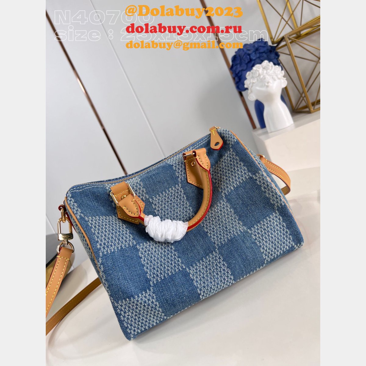 LVS Replica Prefall 2024 Louis Vuitton Damier Denim 3D N40700 Bag