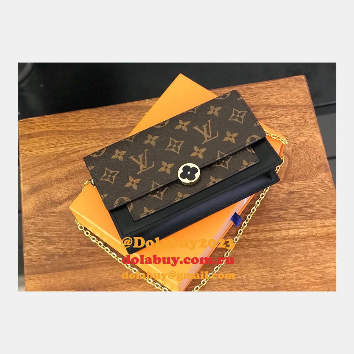 Louis Vuitton Best Flore Chain Wallet Monogram M67405 Brown