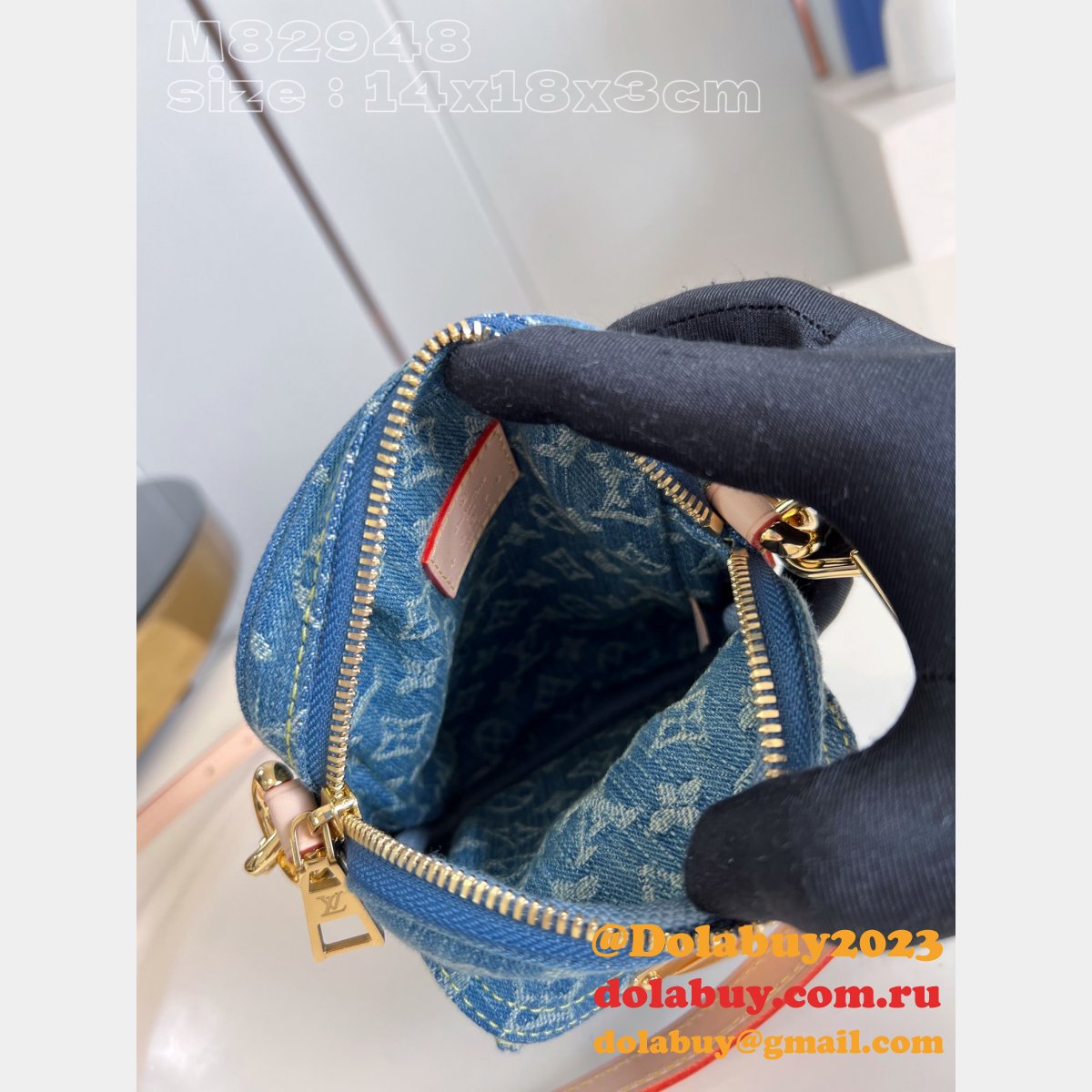 Louis Vuitton Replica Designer Fairfax Pochette Monogram Denim M82948