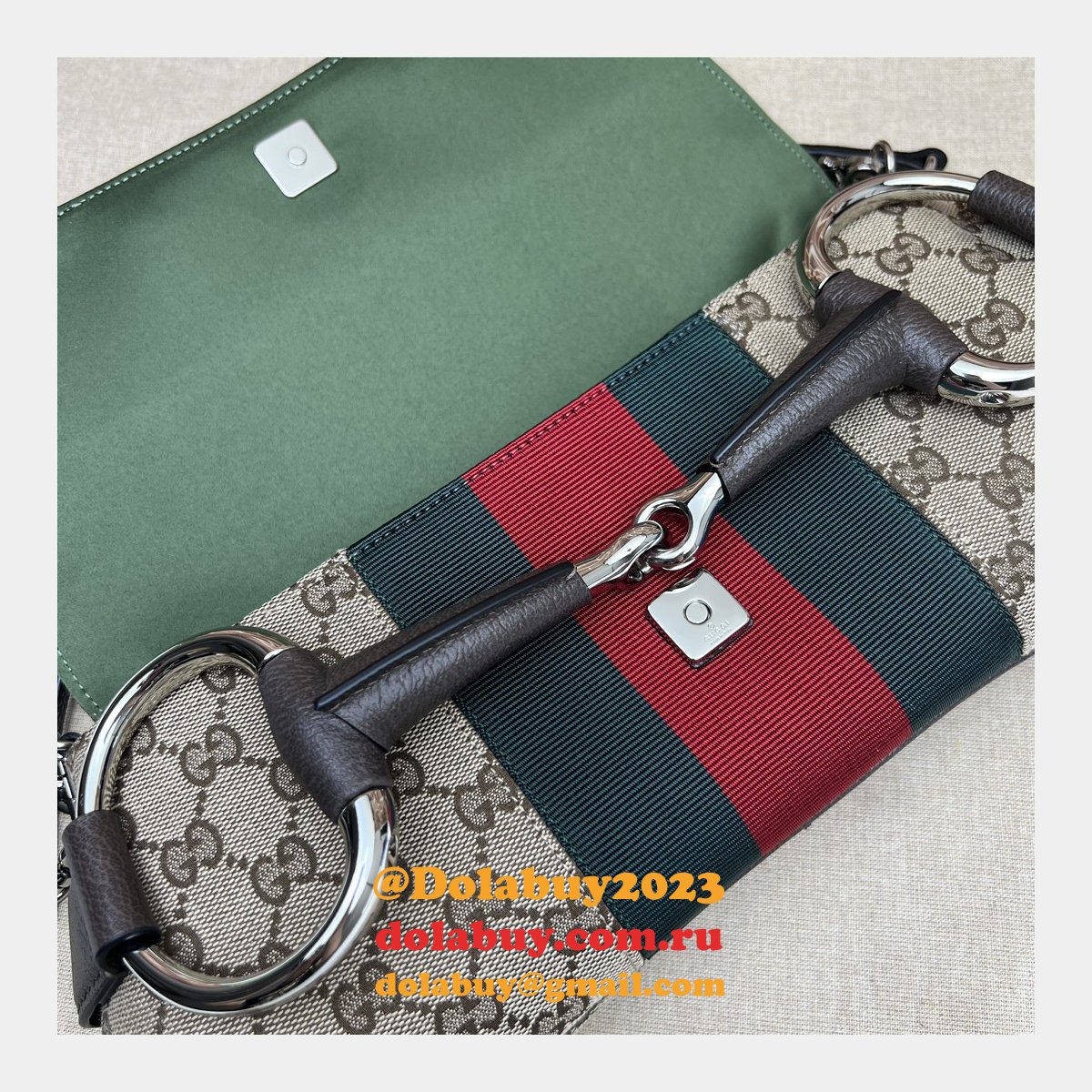 High Quality Gucci Horsebit Chain 764255 Shoulder Knockoff Bag Beige