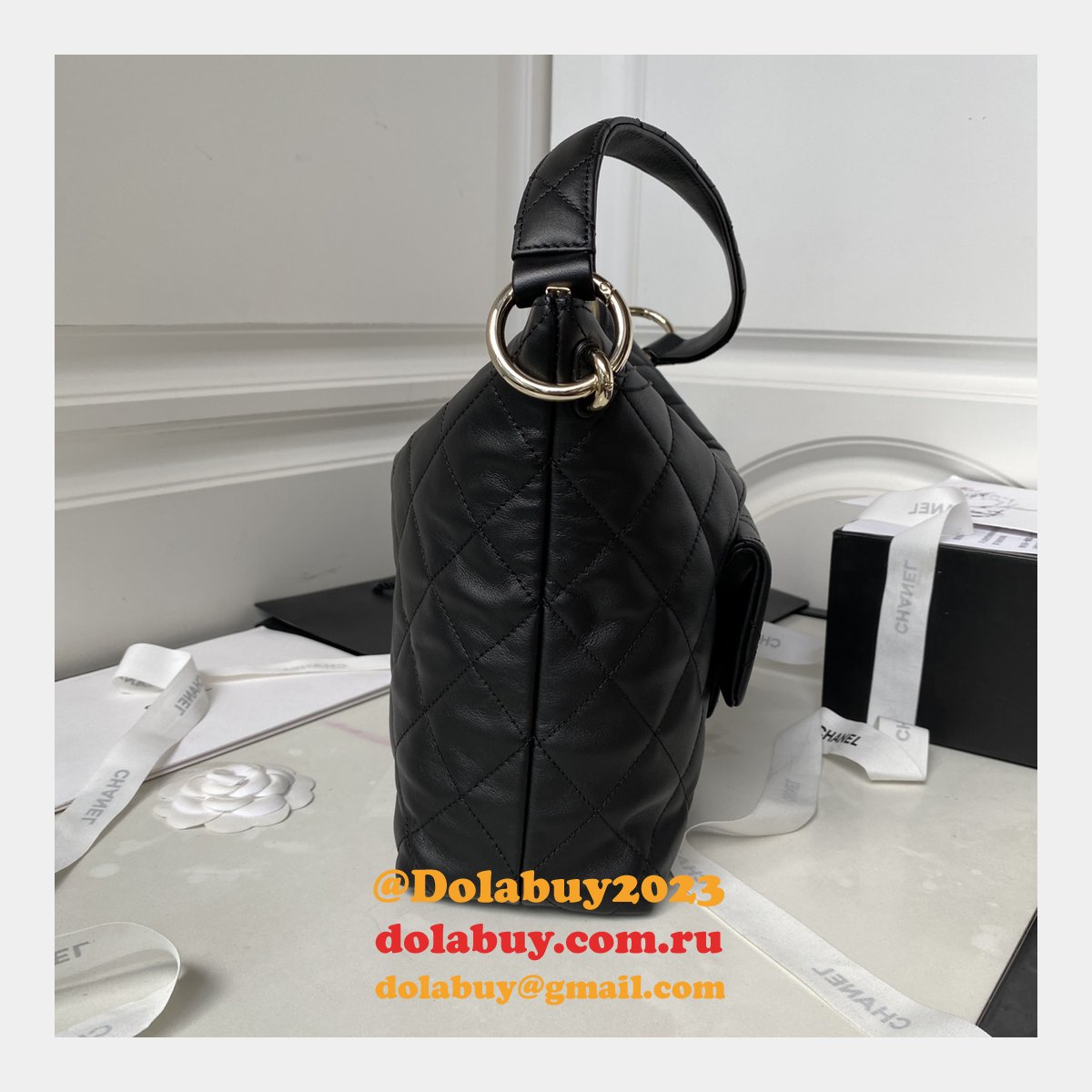 High Quality Hobo AS4347 Replica Designer Black Handbags