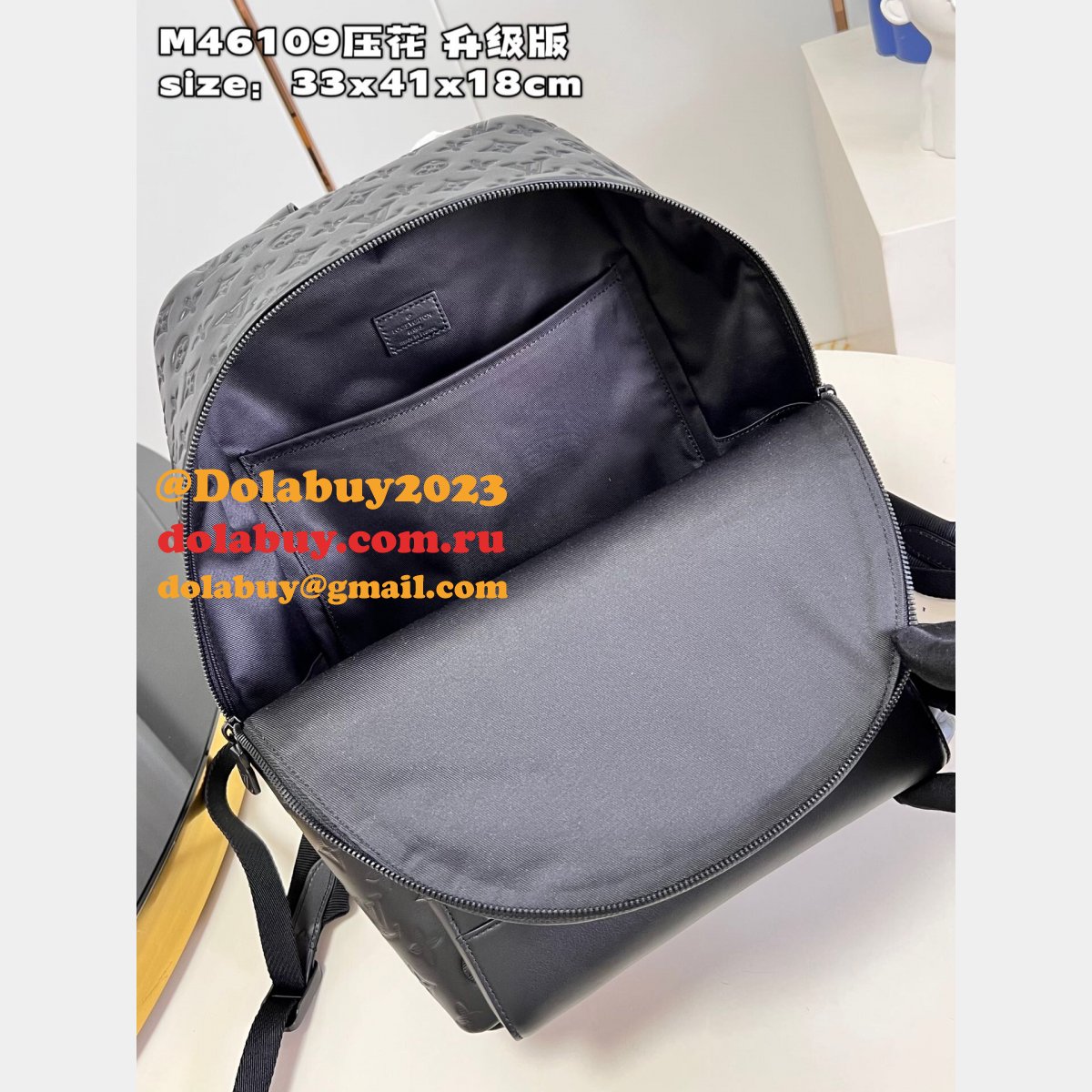 Louis Vuitton Luxury M46109 Racer Backpack Monogram Shadow Fashion Bags