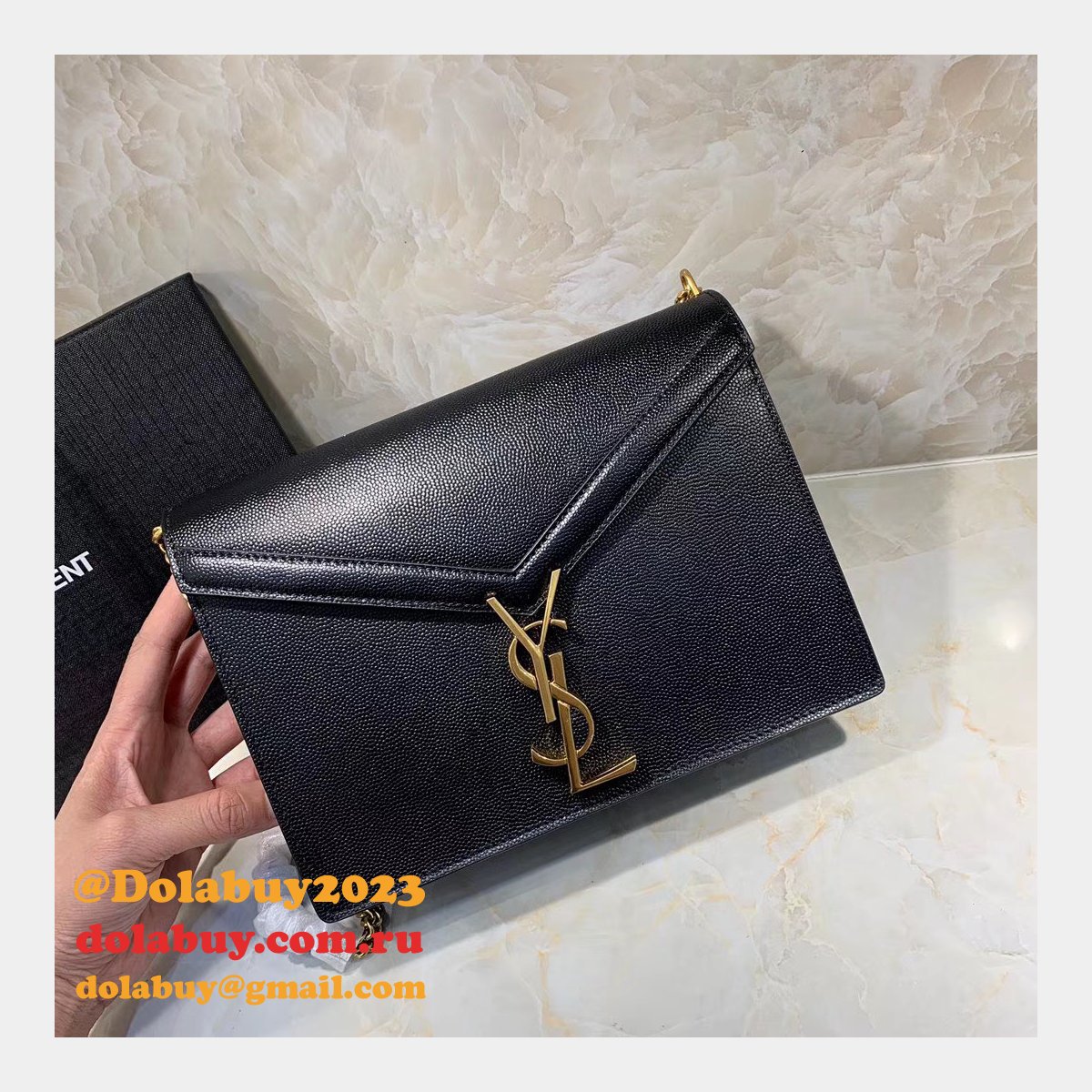 YSL Replica New Cassandra 532750 Caviar Envelope Bag