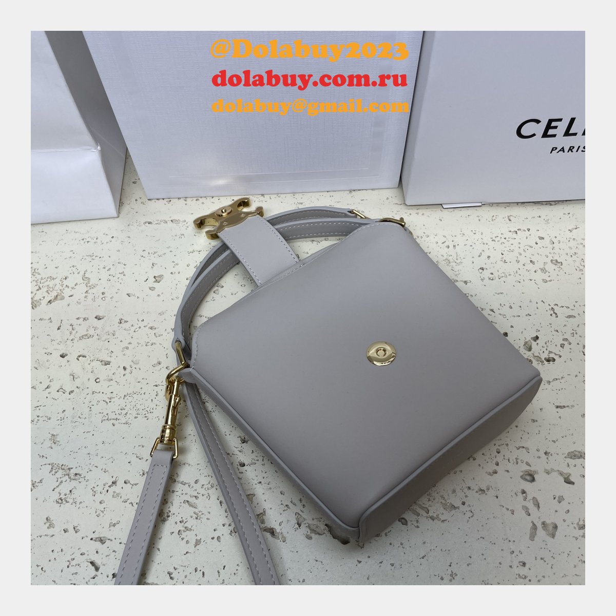 Top Quality Celine 10K943 Bucket Triomphe Smooth Designer Bag