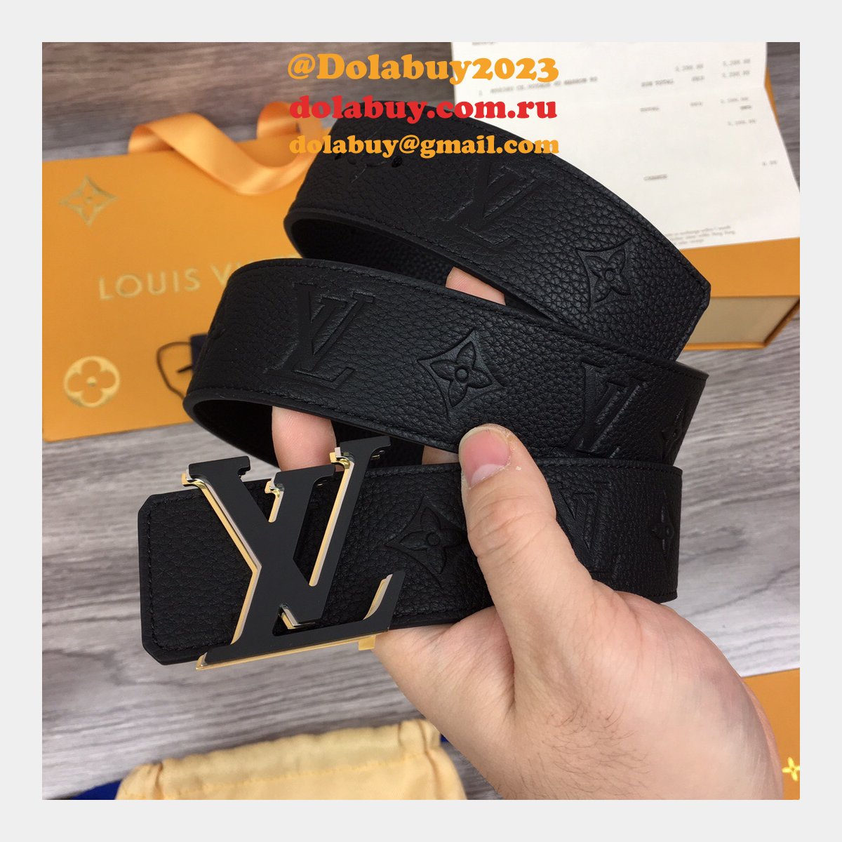 Dolabuy 2023 Louis Vuitton High Quality Replica Belts Black