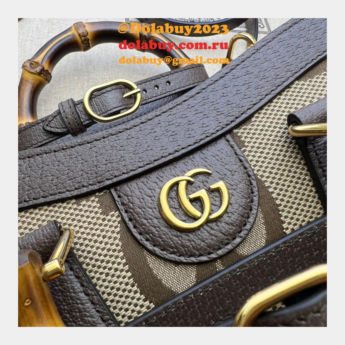 Gucci Replica Usa 660195 GG Canvas Diana Tote Bag