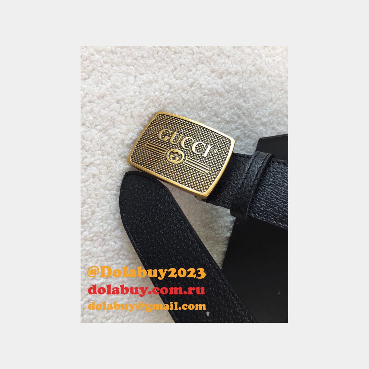 knockoff G*u*i leather belt 38mm black replica