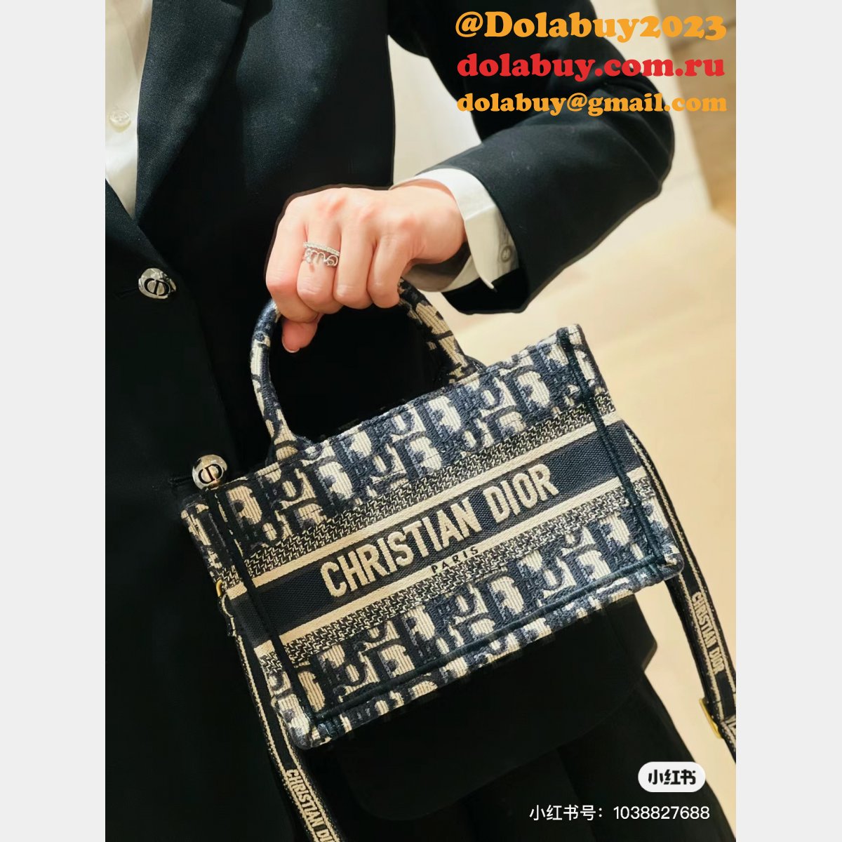 Christian Dior Perfect Cheap Replica Book Tote Paris Oblique Bag