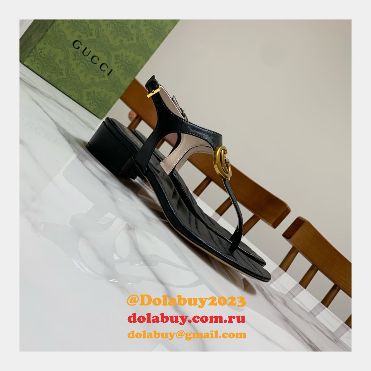 The Best Fake Sandals 1:1 Mirror Top Quality Black Shoes