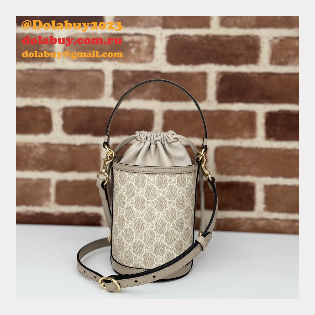 Knockoff Gucci Ophidia Inspired Bucket Ebony Supreme 760199 Bag