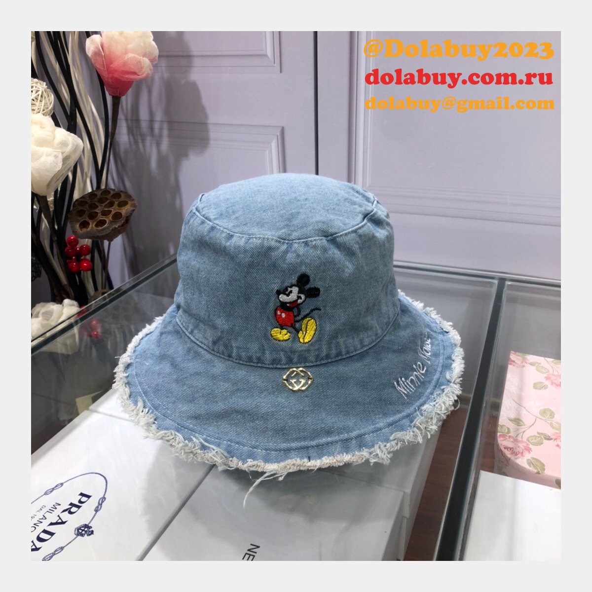 Designer Gucci Mickey fisherman High Quality hat