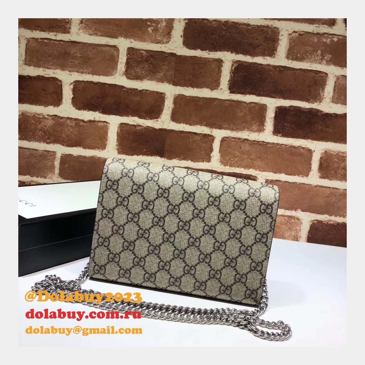 Best Luxury Dionysus GG Supreme chain wallet 401231