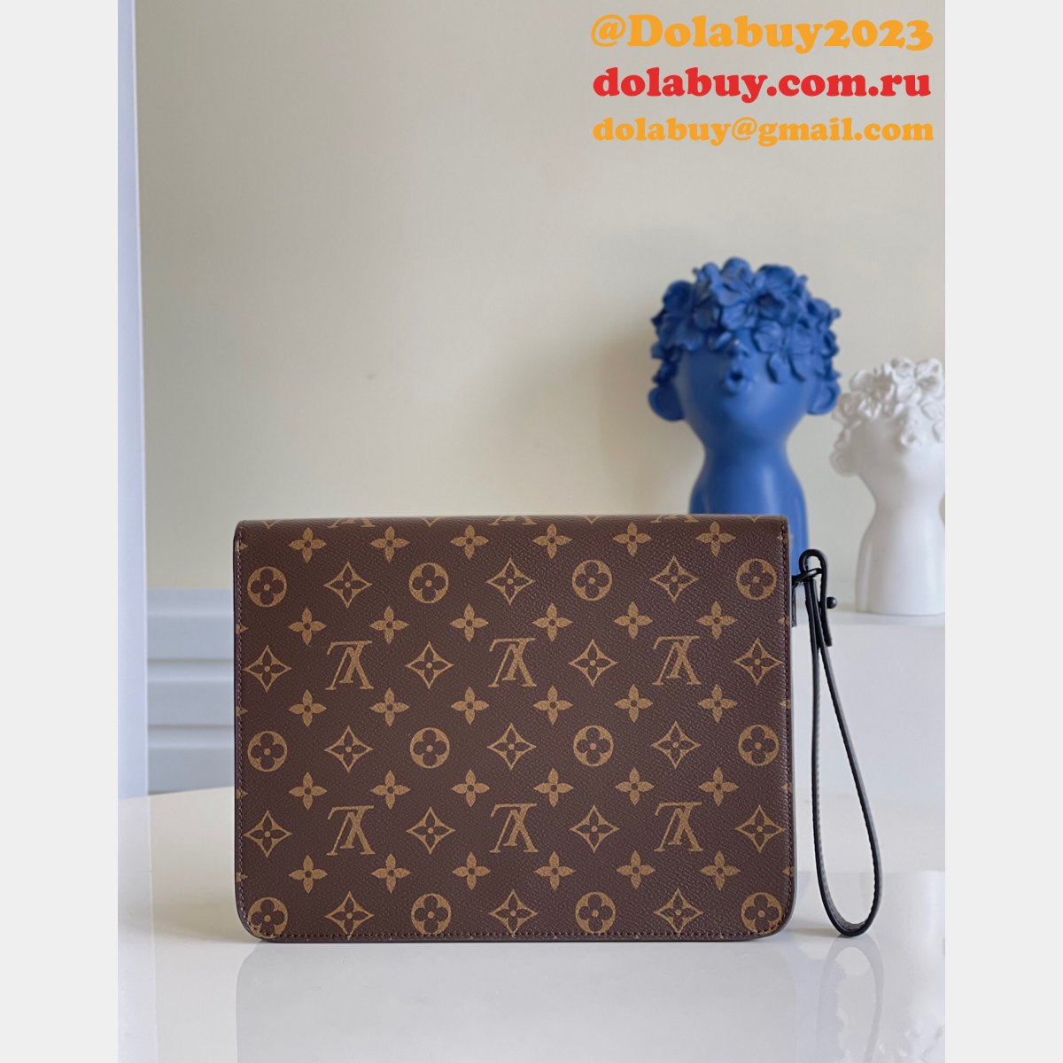 AAAQuality Louis Vuitton S Lock A4 Pouch Monogram Macassar M80560 Bag