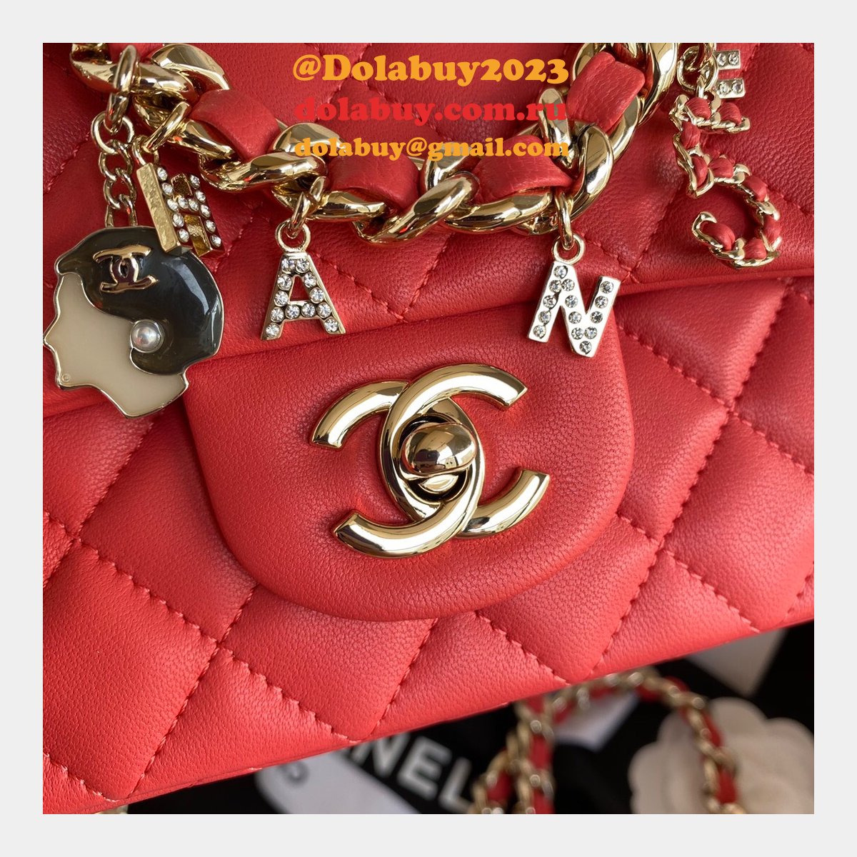 CC Replica Lambskin & Gold-Tone Metal AS2326 20cm Flap Bag