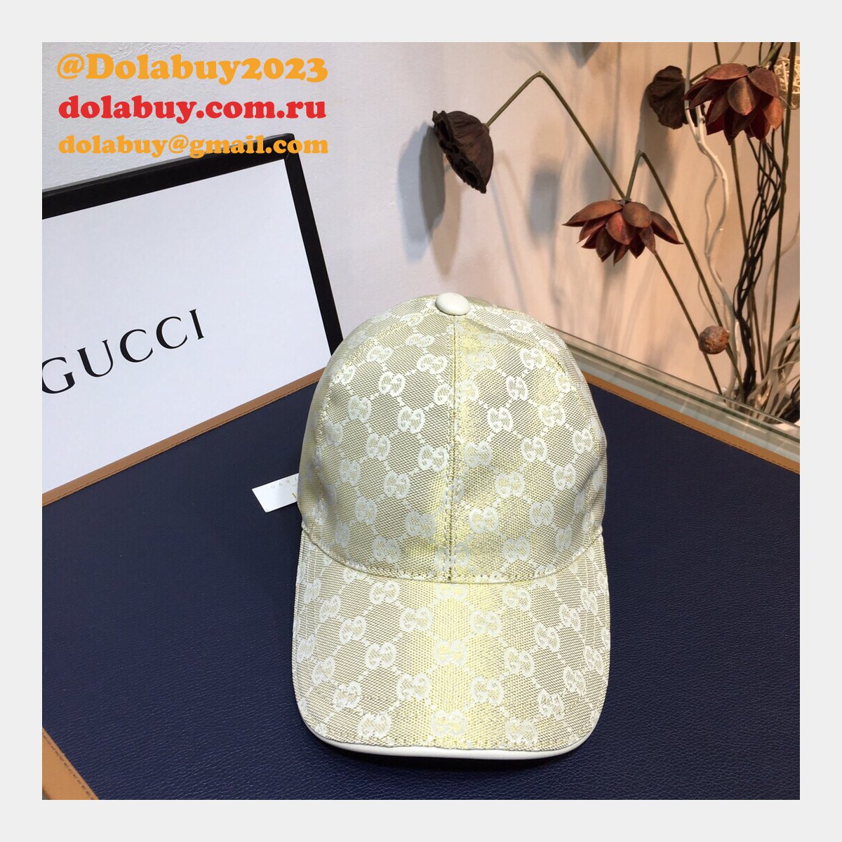 Replica Gucci Cowhide leather adjustment strap hats