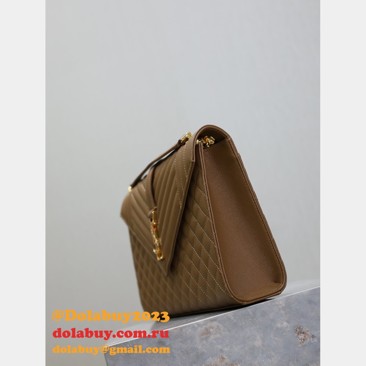 Top Quality Yves Saint Laurent Caviar Leather Envelope Bag