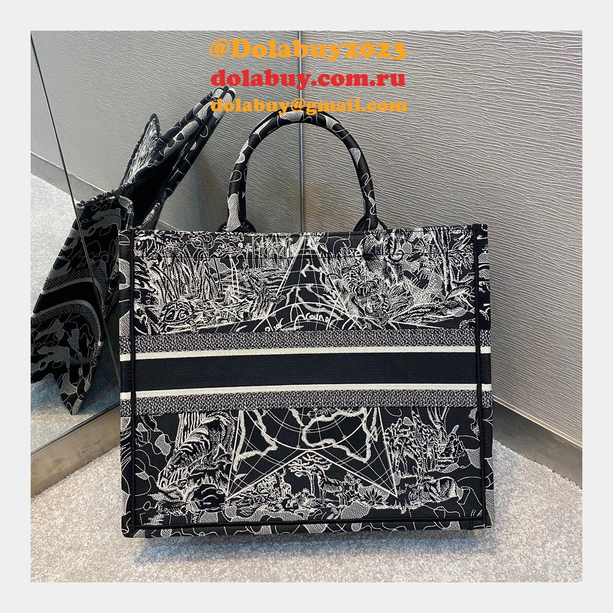 Fake Dior CD Book Tote 41.5CM Bag