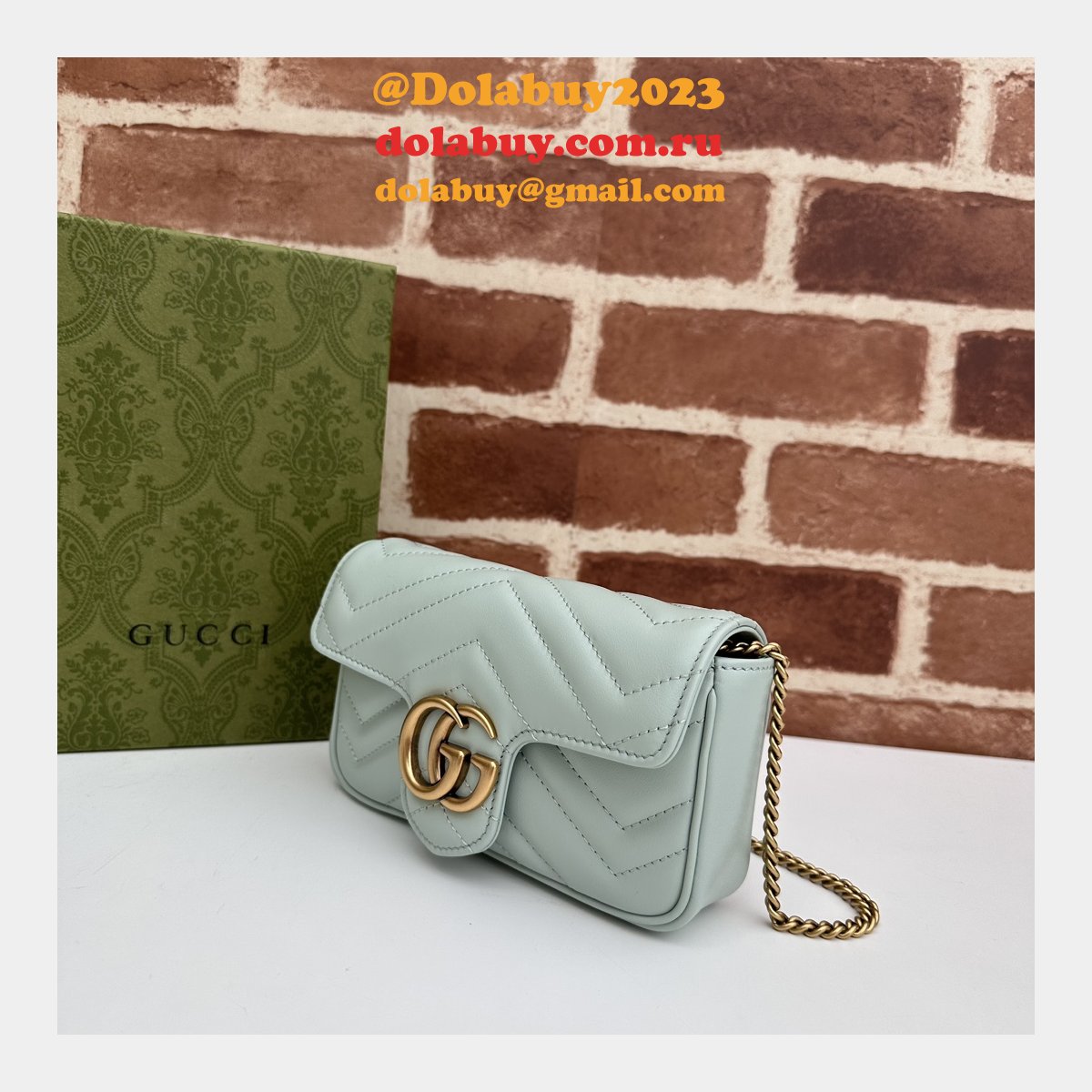 Faux Gucci Matelassé Shoulder GG Marmont Replica Top Bag