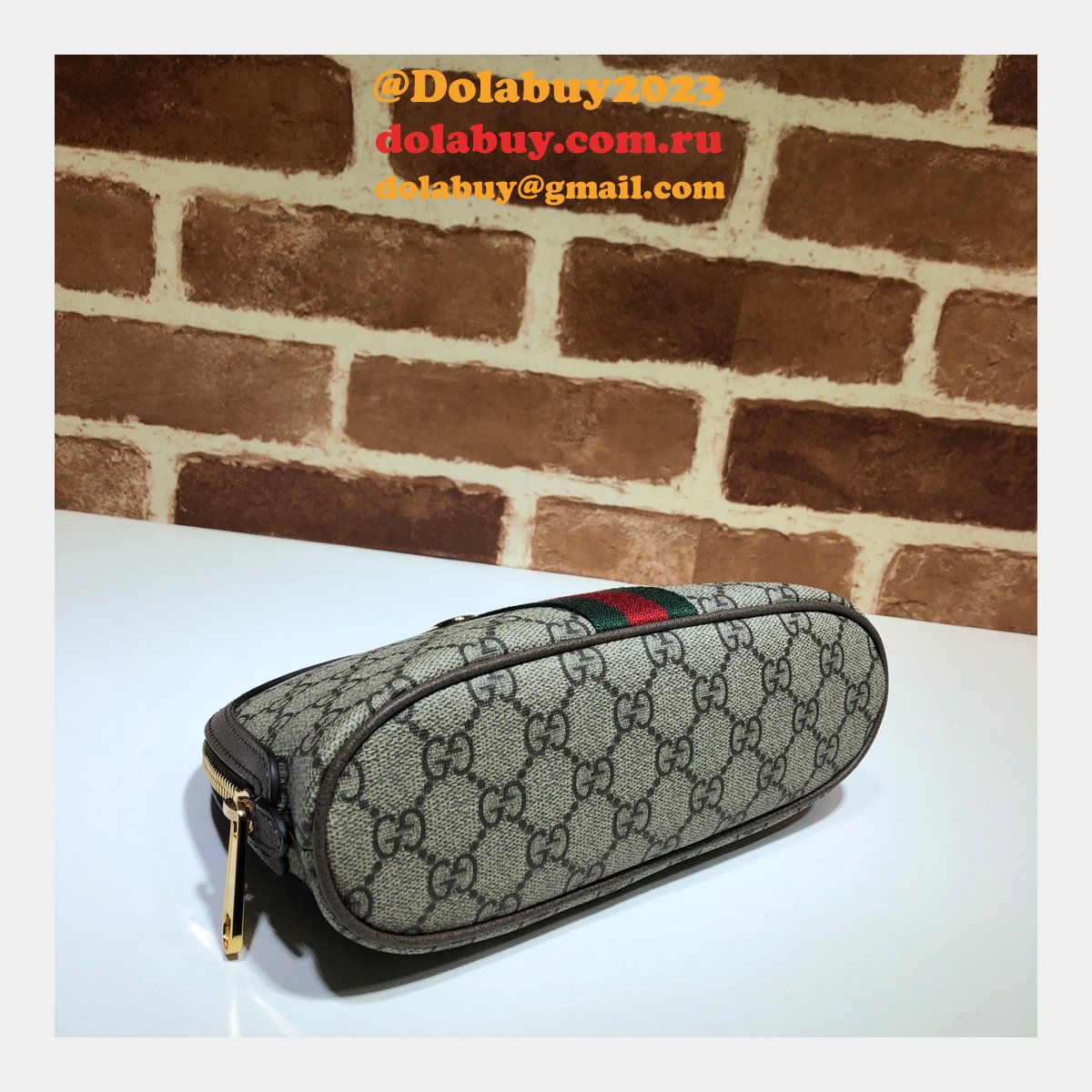 Knockoff Gucci Ophidia 625551 Cosmetic Case 7 Star GG Supreme Canvas