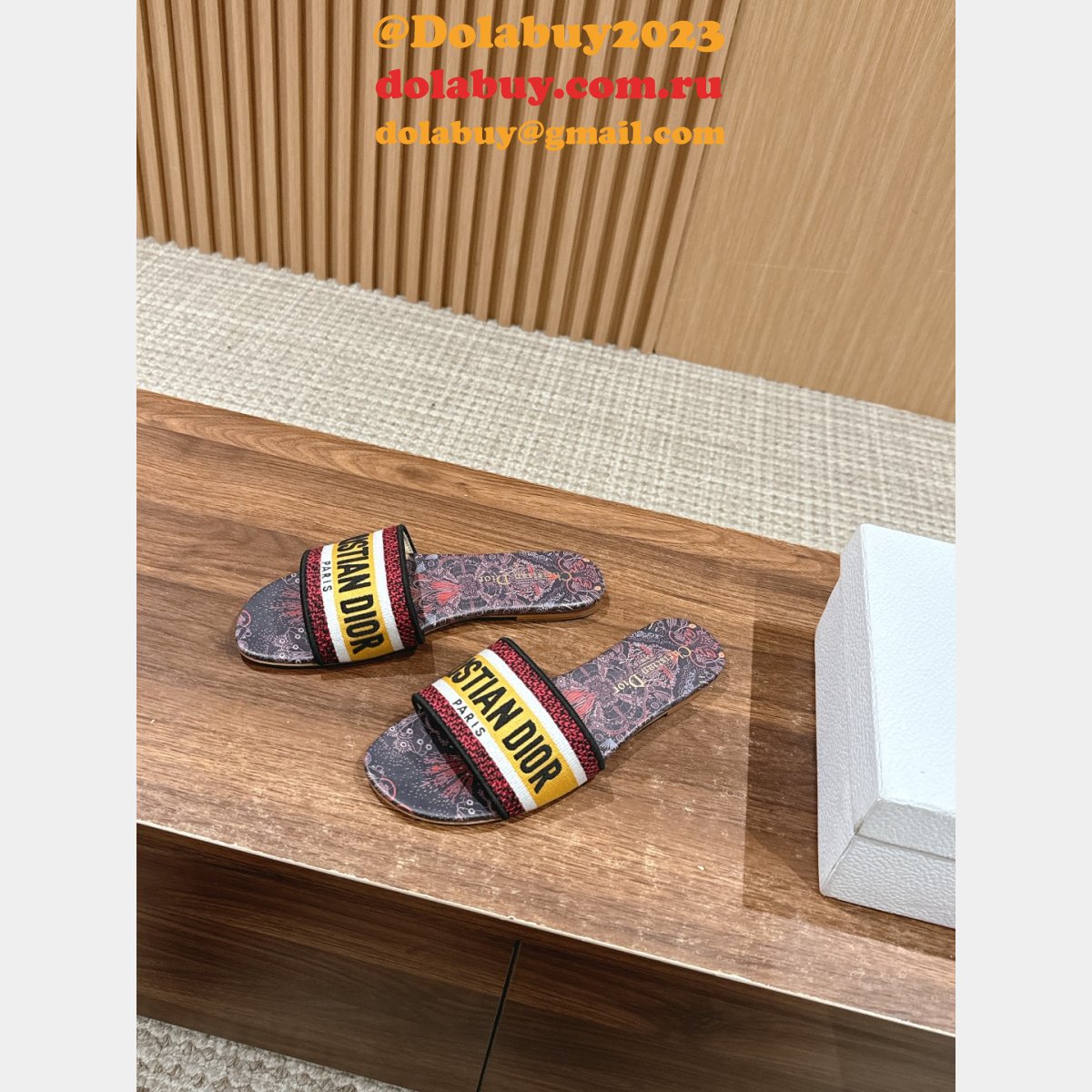 Wholesale 1:1 Mirror DIOR DWAY SLIDE Designer